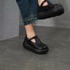 Johnature Hand Woven Genuine Leather Women's Shoes Comfortable Versatile Thick Soled Sandals