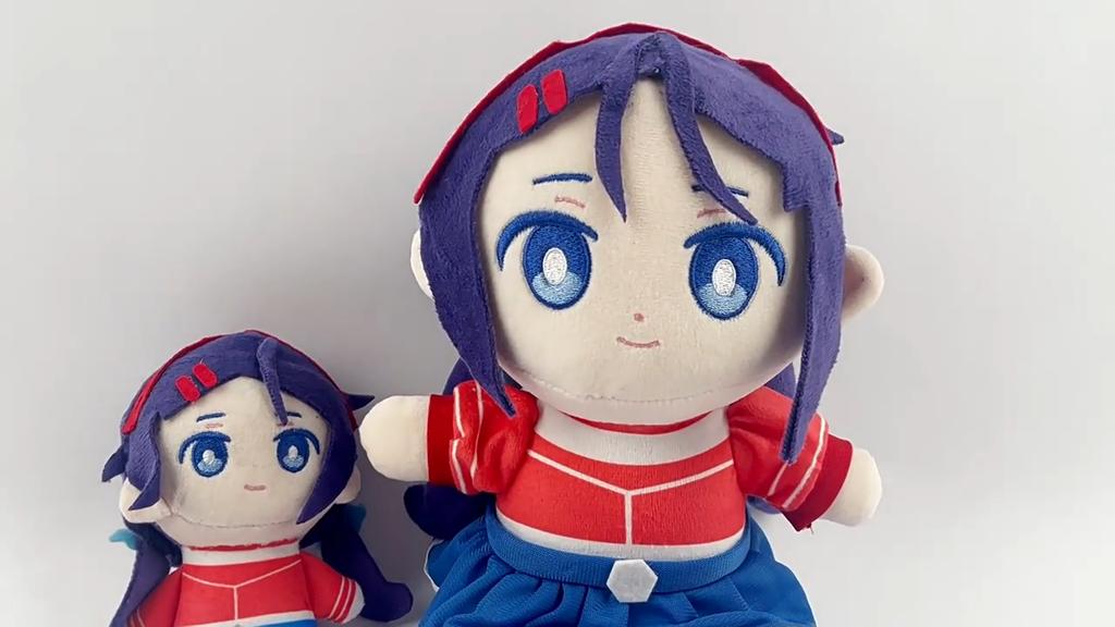 MiSide Mita Plush Toy Kawaii Purple Hair Anime Girl Stuffed Doll Soft Plushie with Red Outfit Perfect for Game Fans Kids Gifts Backpack Accessories