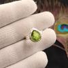 Natural Peridot Gemstone 925 Sterling Silver Jewelry Handcrafted Wedding Ring For Braid RR-77-11