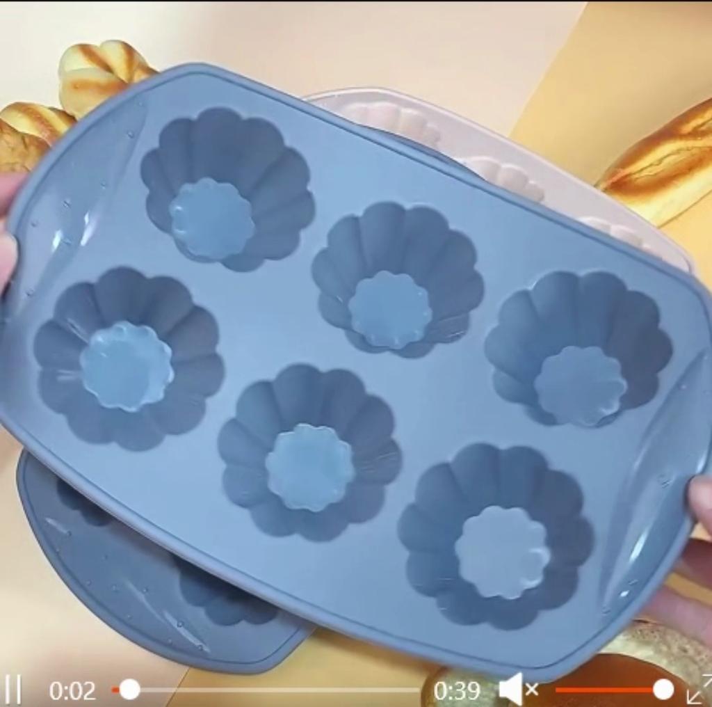 6 Hole Flower Shape Silicone Cupcake Mold Bread Moulds Cake Molds DIY Bakery Supplies Food Grade Baking Tools