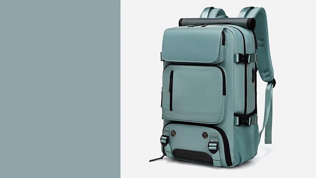 Men's Large Capacity Travel Backpack with Shoe Compartment, 17.3-Inch Laptop Bag, Adjustable Shoulder Straps, Multiple Zippered Pockets