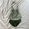2 Piece Women's Summer Beach Bikini Set Sexy Slim Chic Floral Print Halter Neck Swimsuit Set 2000s Aesthetics Hottie Streetwear