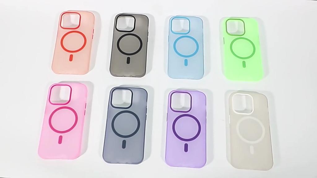 Fundas For iPhone 16 15 Pro Max Candy Color Matte Phone Case For Apple 14 13 12 11 Pro Max 15 16 Plus For Magsafe Magnetic Magsafing Soft Phone Cover