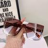 Oversized Rimless Sunglasses Women Men Punk One Piece Sun Glasses Female Gradient Shades Eyeglasses UV400 Trends Eyewear