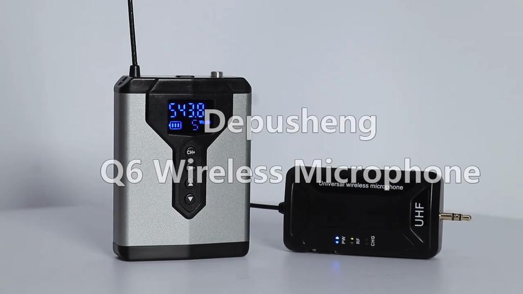 TFFRDN Q7 Wireless Lapel Microphone System Lapel Microphone with Rechargeable Waist Pack and Receiver Wireless Microphone for DS