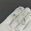 Blue Chalcedony Gemstone Hook Earrings 925 Sterling Silver Earring, Handmade Boho Silver Jewelry Dangle Earrings, Valentine Day Gift