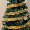 1/3/5M Christmas Tree Decoration Ribbon Lights DIY Bronzing Lace Ribbon String Lights For New Year Xmas Party Home Decolation