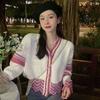 Retro Style Short Sweater Jacket for Women's New Loose Fit Outerwear Design Niche Knit Cardigan