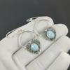 Natural Larimar Gemstone Heart Shape Earrings, 925 Sterling Silver Earring, Handmade Boho Silver Jewelry Dangle Earrings, Engagement Gift