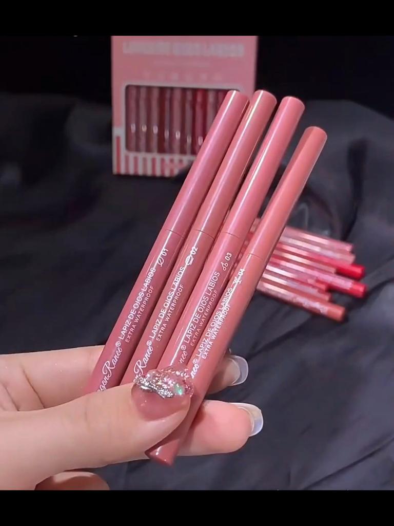 Dlouhotrvající voděodolná rtěnka s hladkou texturou a výraznou barvou pro ženy Rtěnka Konturovací tužka na rty Ženská mlhová povrchová úprava Linka Háček Konturovací tužka na rty Matná