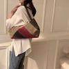 Women's Canvas Bag Color Contrast Shoulder Bag Bag Stitching