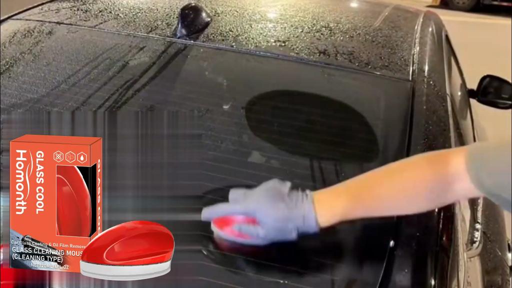 120ml Homonth Car Glass Glossy Powerful Car Windshield Cleaner Oil Film Remover Car Window Glass Cleaner Removes Dirt Car Cleaning Brush