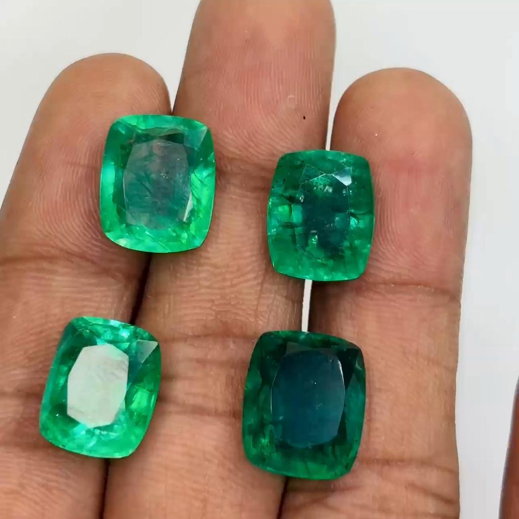Natural 10.56 Ct Colombian Emerald CERTIFIED Cushion Cut Green Loose Gemstone M-25 008 004