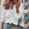 Eleganti Camicette da Donna a Manica Lunga con Scollo a V Arricciato e Opzioni Taglie Forti