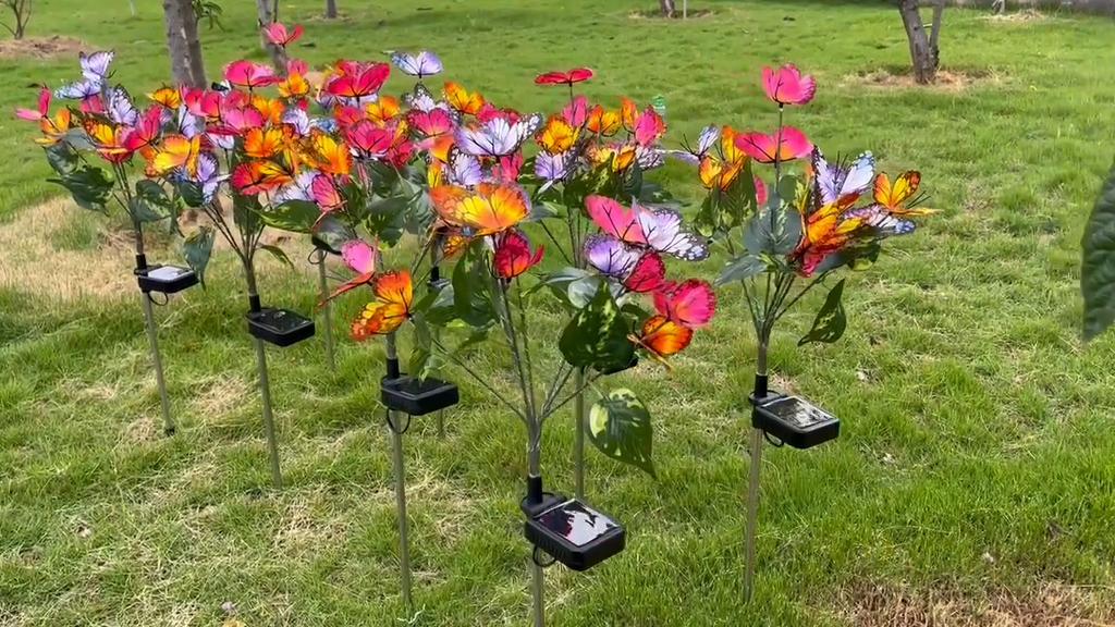 Solar Butterfly Tree IP65 Garden Light Outdoor Decoration Solar Light Garden Lawn Decoration Butterfly Tree Christmas Halloween Gifts