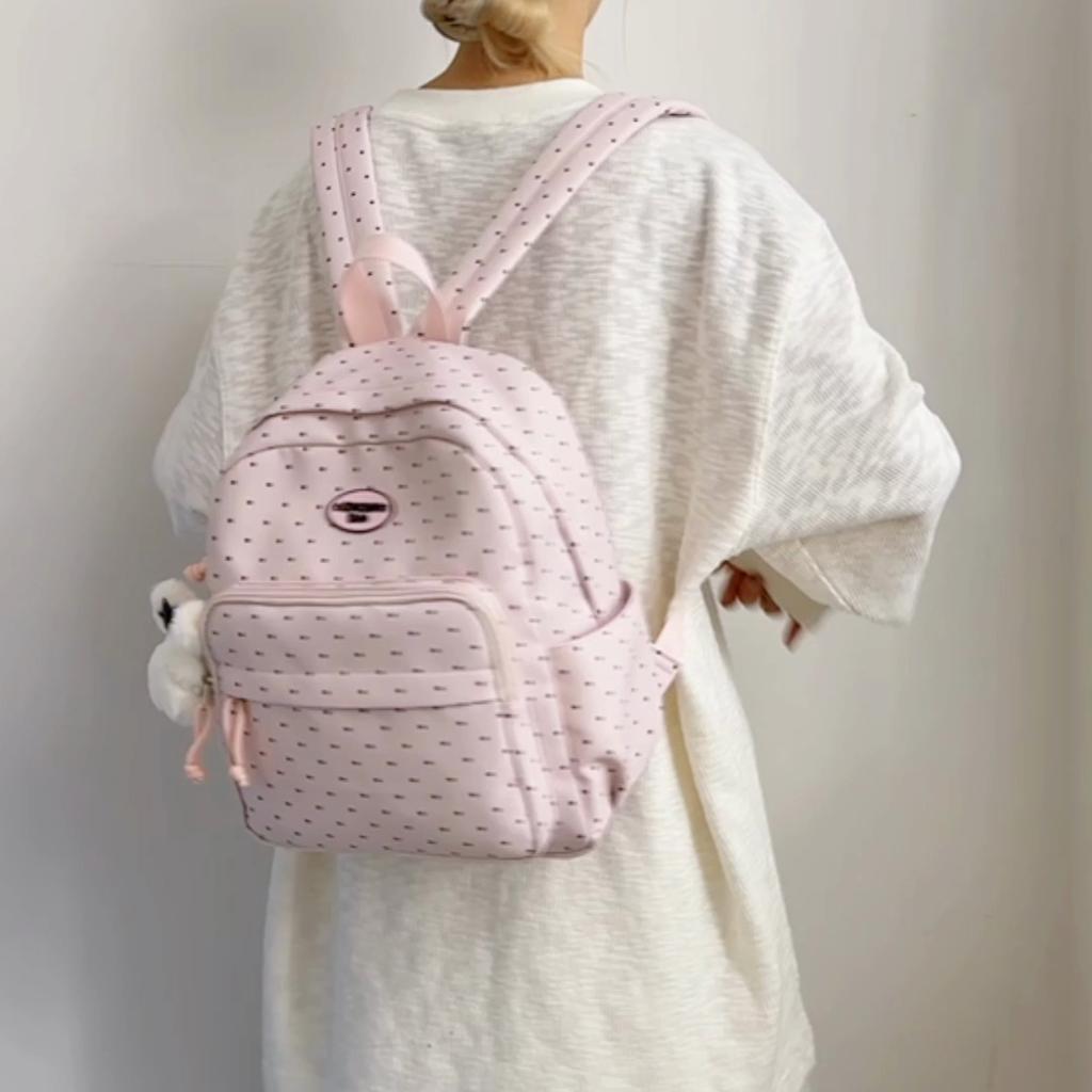 Mochila Estampada de Bolinhas Mochila Escolar Infantil Mochila Pequena Leve