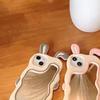 Cute Bunny Ears Mirror Phone Case For iPhone 16 15 14 Plus 13 12 11 Pro Max Shockproof Silicone Case