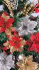 10/50pcs Artificial Glitter Christmas Flowers for Xmas Tree Ornament Fake Flower Floral New Year Party Home Decoratio