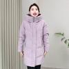 Plus Size Middle Age Women's Long Down Coats Winter Vintage Parkas Hooded Elegant Thick Warm Puffer Jackets Woman Outerwears