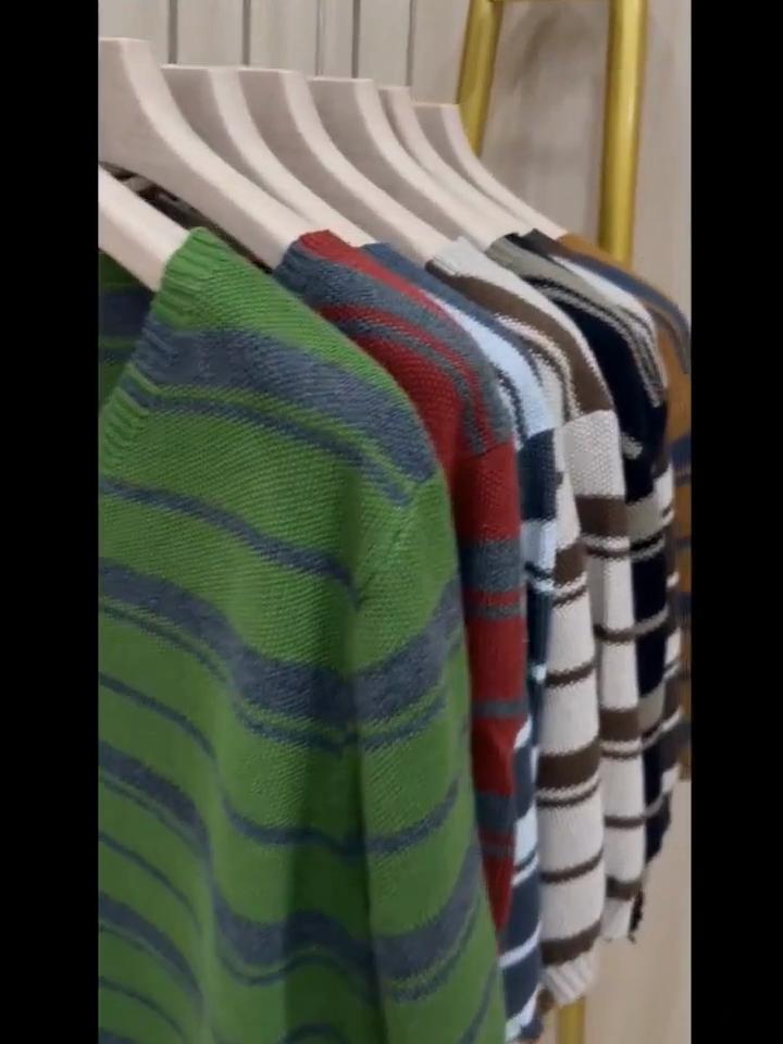 Counter Summer New Women's Striped T-shirt Loose and Flesh-covering Slimming Sweater