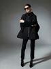 Women Hooded Quilted Poncho Cape Zip Up Warm Polyester Padded Shawl Coat With Pockets Fall Winter Outerwear 97x71cm