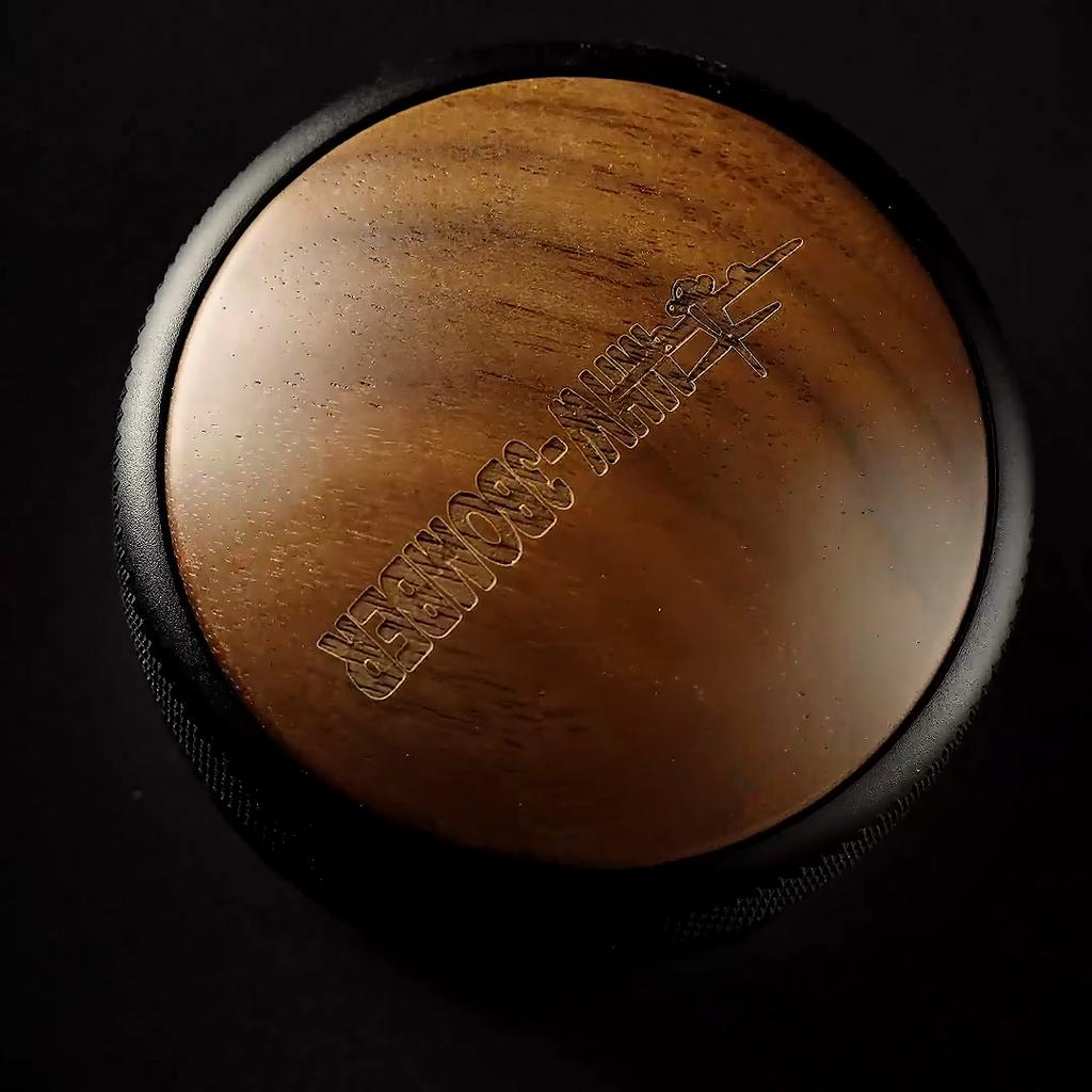 MHW-3BOMBER CD Series Coffee Grinder, Four-Rotor Tamper, Italian Espresso Tamper, Wooden Lid, Black, 58mm, for Home Use