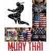 USA America United States Flag Muay Thai Boxing Kickboxing Shorts 3D Print Training Unisex Men Women Quick Dry Fitness Gym Sport Workout