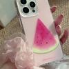 ins fruit apple pear watermelon coconut Phone Case for iPhone 16 15 14 13 Pro Max  Silicone shockproof and drop-proof cover
