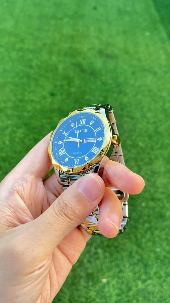 LIGE Luxury Quartz Men Watch Waterproof Luminous  Man Watch Stainless Steel Business Wristwatches