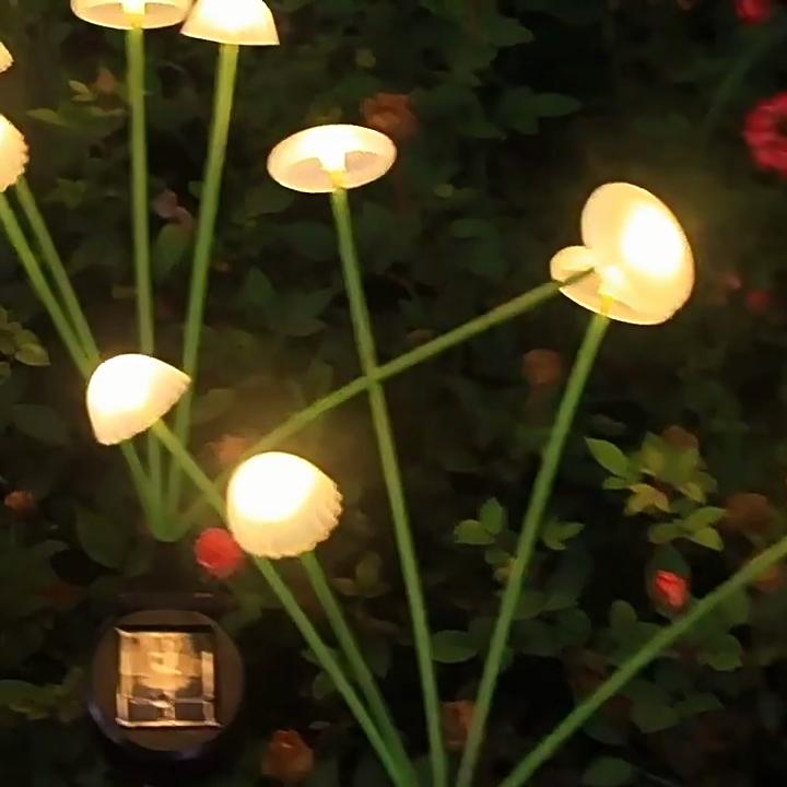 Solar Garden LED Jellyfish Mushroom Lights Waterproof Outdoor Decor Yard Patio Pathway Lawn Lamp