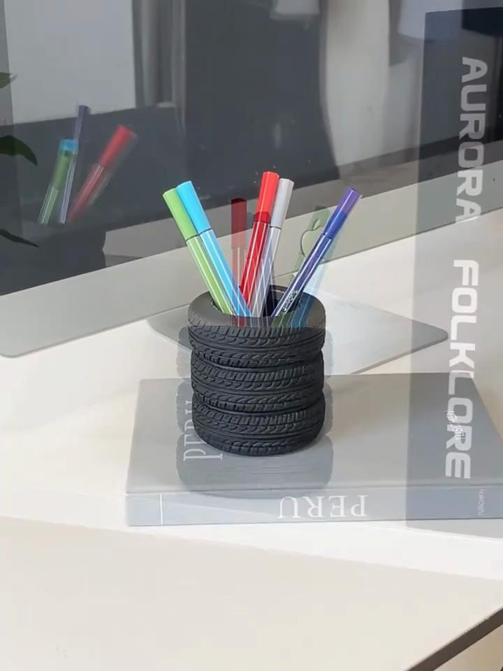 Kreativer Reifen-Stifthalter, personalisierter Aufbewahrungsbehälter für Schreibwaren, Schreibtisch-Organizer