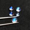 Natural 5 MM Round Moonstone Cabochon, Calibrated Size Eye Clean Blue Flashy Gemstone, 7-10 Pcs Lot. Healing Rainbow Moonstone, Loose Gemstone.