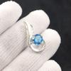 Natural Swiss Blue Topaz  Gemstone 925 Sterling Silver Jewelry Women Pendant 1" CP-24-3
