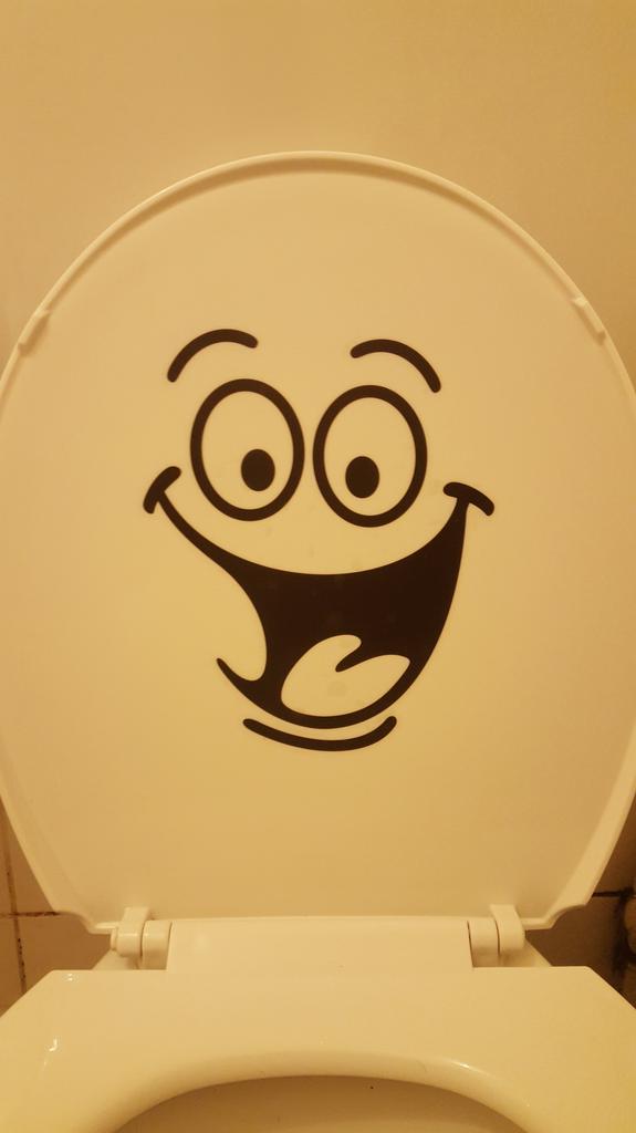 Cartoon Smile Toilet Stickers Wallpapers All-match Style Art Waterproof Bathroom