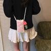 Urban Minimalist Knitted Crossbody Bag With Floral Embroidery And Single Strap For Daily Use