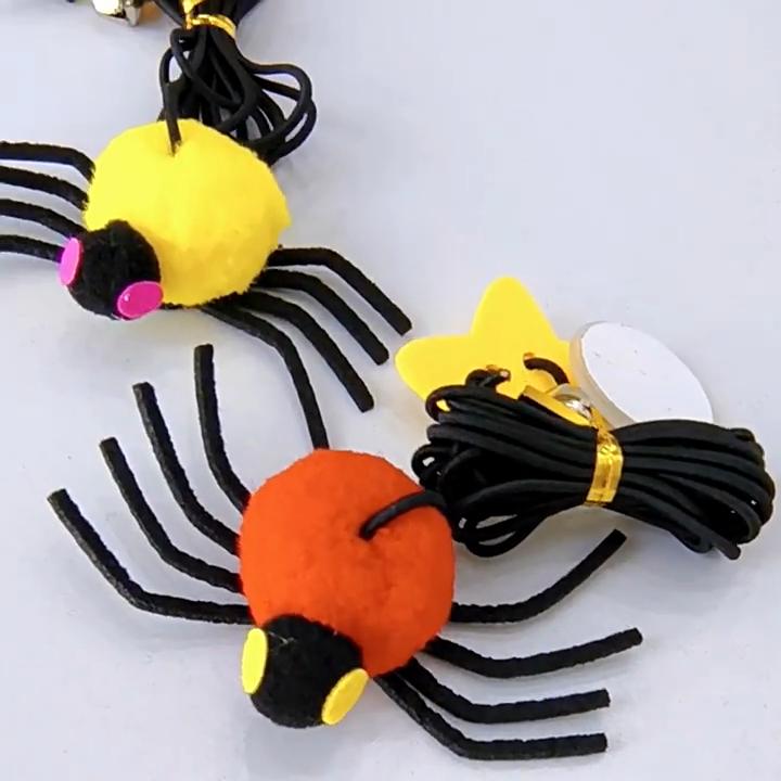 Cat Toy Hanging Door To Pet Relieve Depression Swinging Hanging Elastic Rope Feather Playing StickBall Spider Toys