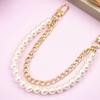 Purse Double Chains Strap for Women,Purse Straps Extender, Short Handle Replacement Charms Accessories for Wallets Handbags Bags