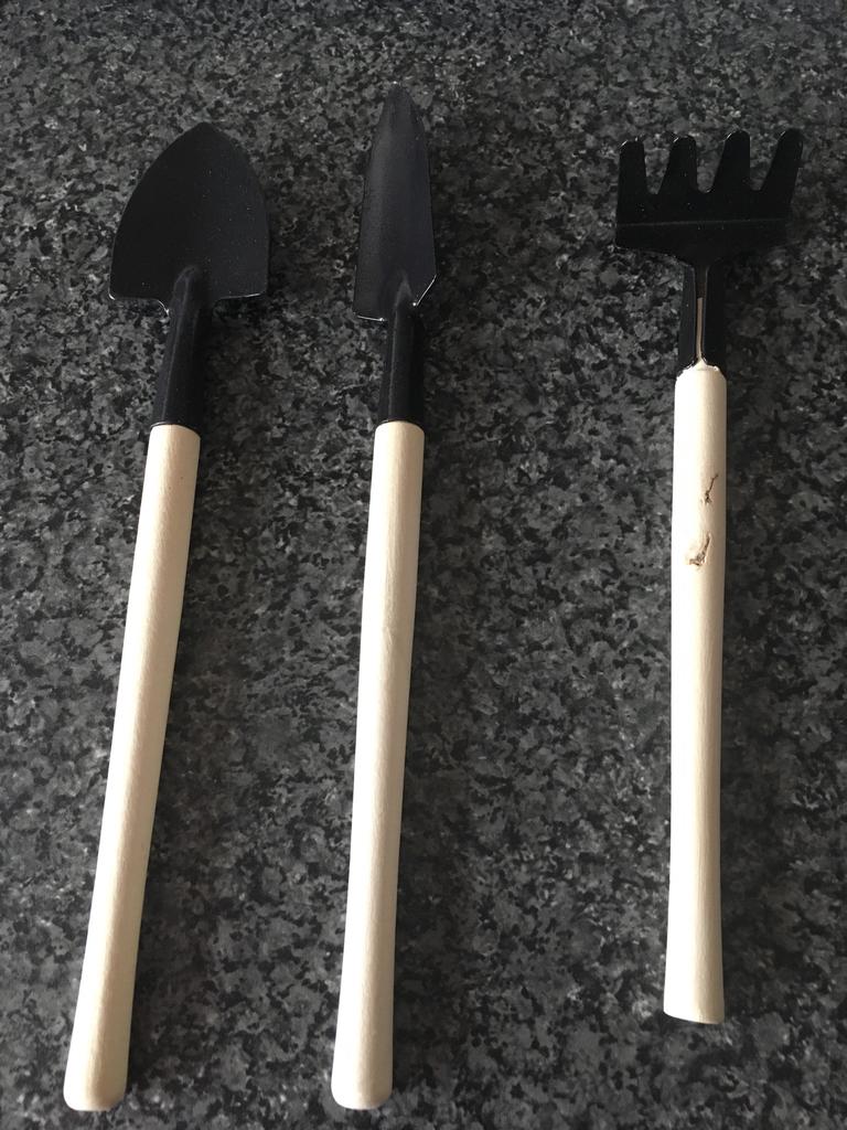 Details about / 2 Pkgs World Market Decorative Mini Gardening Tools Rubber Boots Shovel /& Fork