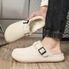 Men's Cotton Shoes with Thick Soles and Cotton Slippers for Warmth, Anti Slip, and Toe Covering