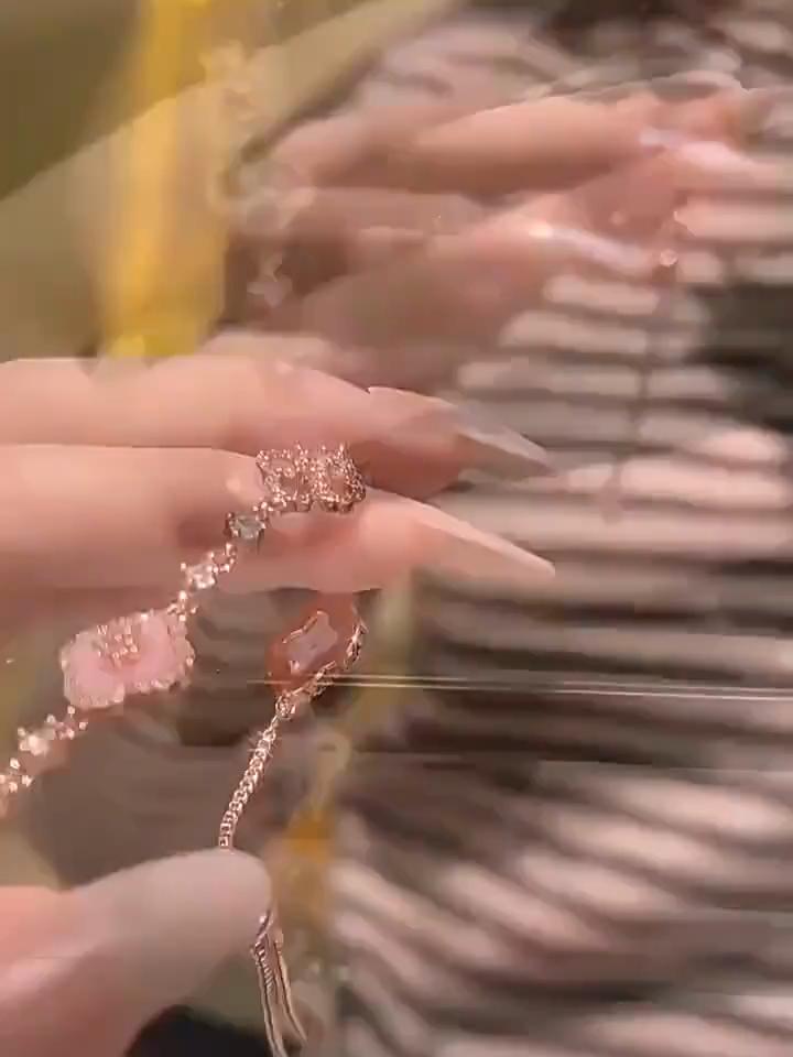 Glücksklee Zirkonia Set - Damen Halskette Armband Ohrringe - Luxus Mode Braut Accessoires