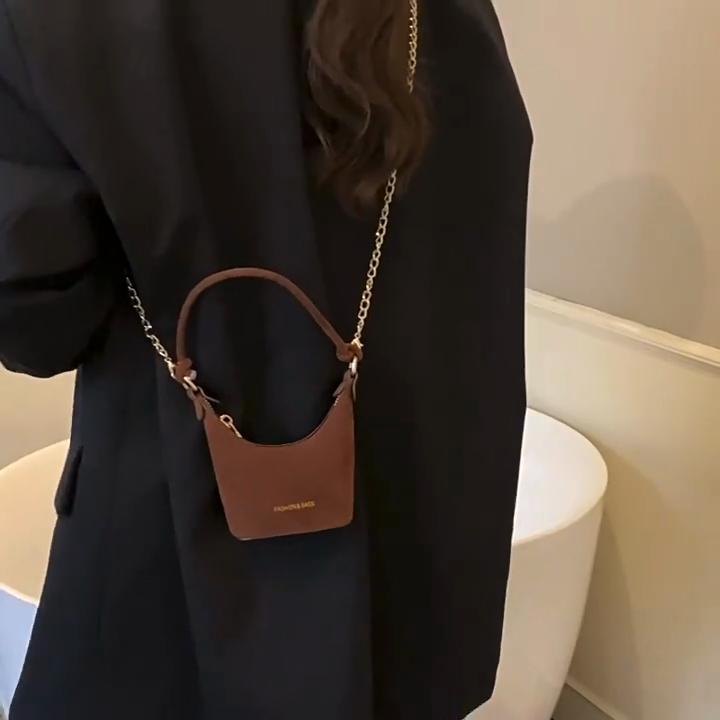 Children Retro Frosted Velvet Bucket Bag With Solid Color Design For School And Casual Outings