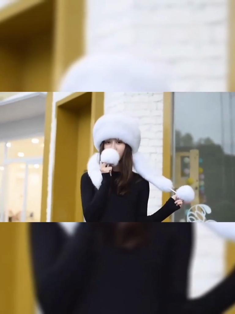 Winter New Warm Hat Scarf Integrated Thickened Cold-proof Windproof Neck Protection Cycling Headhat Fashionable Women's Hat