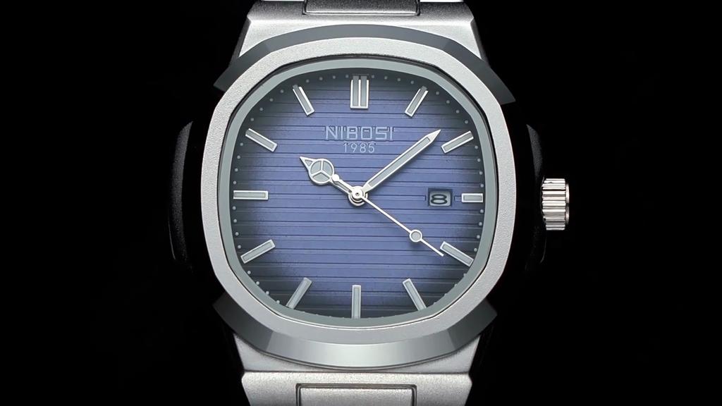 Luxuriöse Herren-Armbanduhr, wasserdicht, leuchtend, Chronograph, Edelstahl, Quarzuhr für Herren