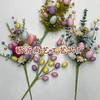 Easter Branches Picks Stems Glitter Fake Twig with Pastel Eggs Berries Eucalyptus for Vases Farmhouse Floral Decor Artificial Berry Stems for Vase (F)