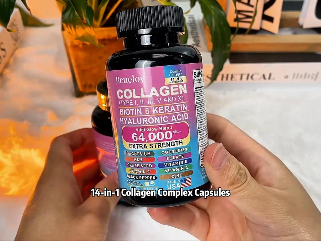 Dietary Supplement, With Collagen Types I, II, III, V, And X, Plus Biotin, 120 Capsules