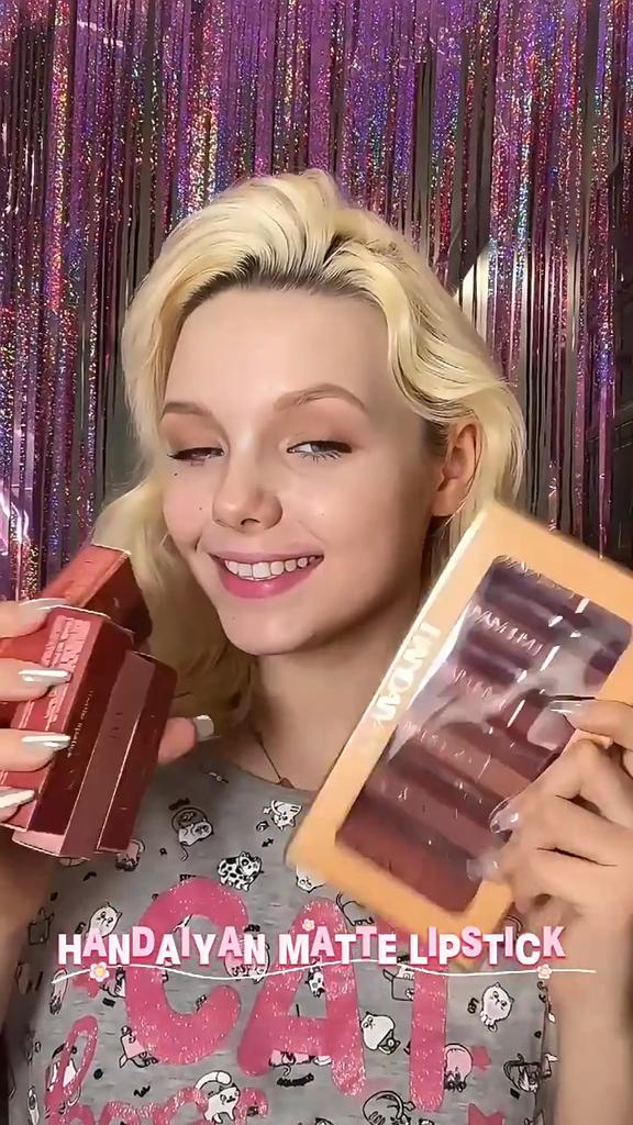 HANDAIYAN Velvet Lock 6 Color Lipstick Set Transfer-Proof Matte