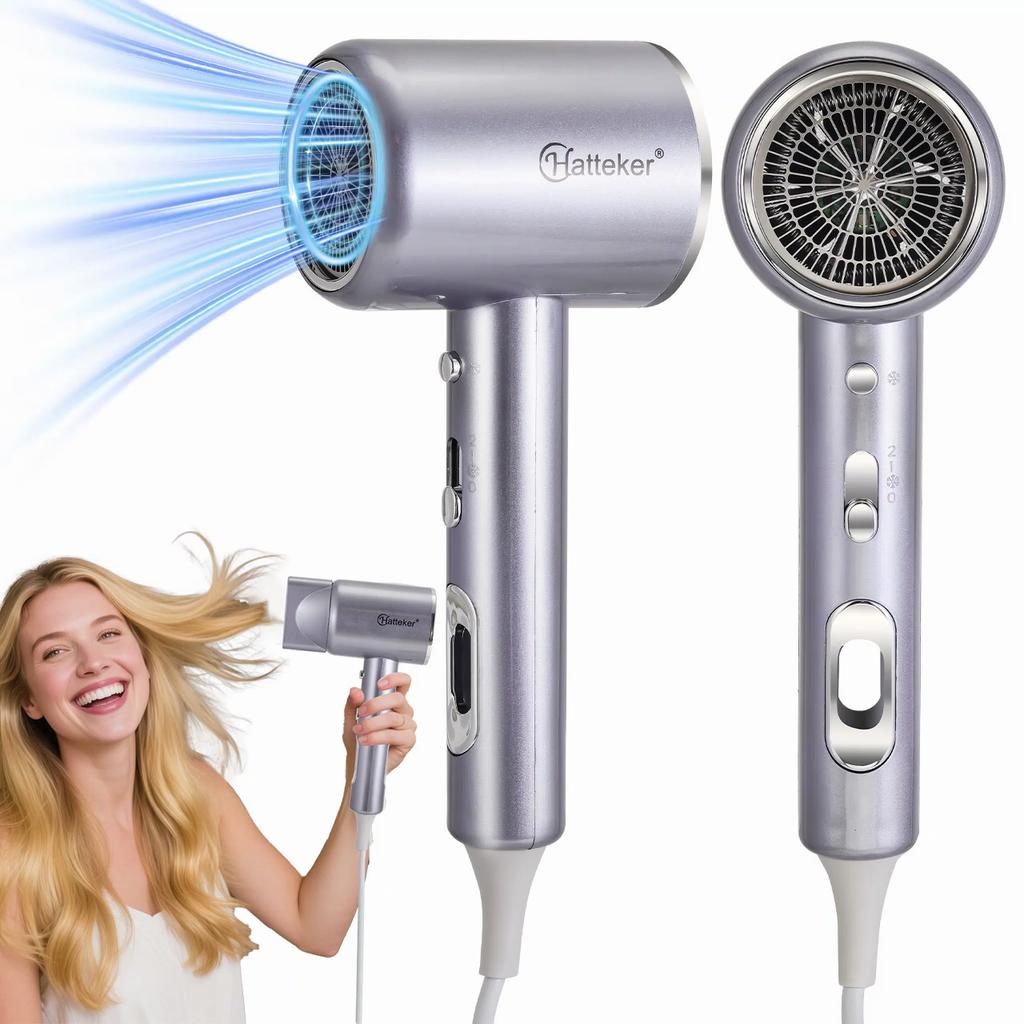 Hatteker High-Power 3200W Hair Dryer with 3 Heat Settings - Portable Hot & Cold Air for Home, Salon, and Hotel Use