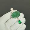 Emerald Pendant, 925 Sterling Silver Handmade Jewelry, Green Tourmaline Silver Pendant, Party Wear Jewelry For Women's, Pendant Christmas Jewelry