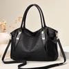 SCIONE New Fashion Soft Leather Middle-aged Lady Handbag Crocodile Pattern Large-capacity Waterproof Zipper Compartment Shoulder Bag