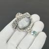 Mondstein Anhänger, 925 Sterling Silber Handgefertigter Schmuck, Blautopas Silberanhänger, Partyschmuck für Damen, Anhänger Jubiläumsgeschenk